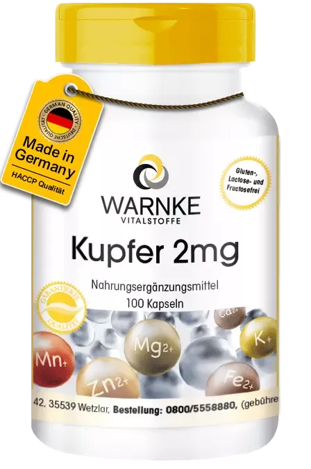 Kupfer 2mg aus Kupferbisglycinat (Warnke)