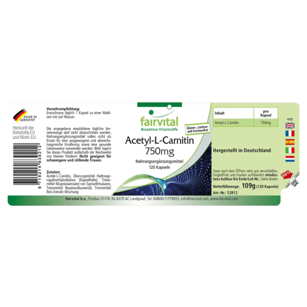 Acetyl-L-Carnitin 750mg (fairvital)_deutsch