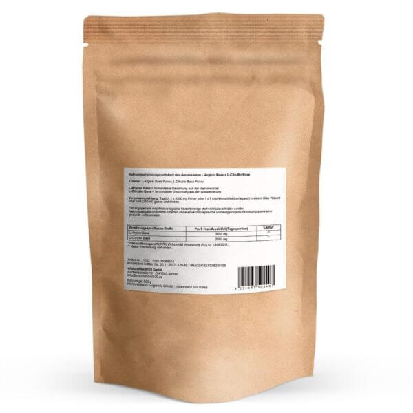 Arginin + Citrullin Pulver 500g (vitalundfitmit100) 1