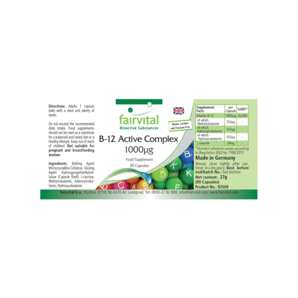 B-12 Aktiv-Komplex 1000µg (fairvital) englisch