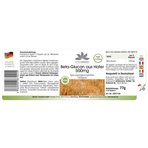 Beta-Glucan aus Hafer 500mg (Warnke)_deutsch