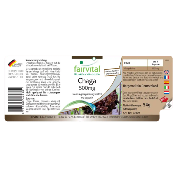 Chaga 500mg (fairvital) deutsch