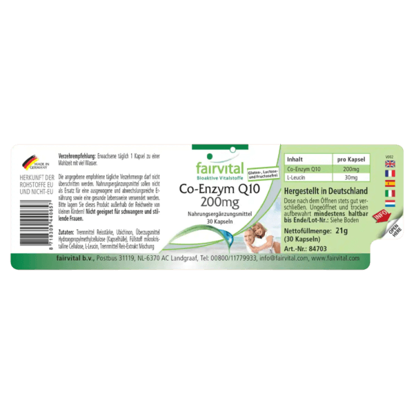 Co-Enzym Q10 200mg (fairvital) 30 Kapseln deutsch