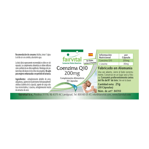 Co-Enzym Q10 200mg (fairvital) 30 Kapseln spanisch