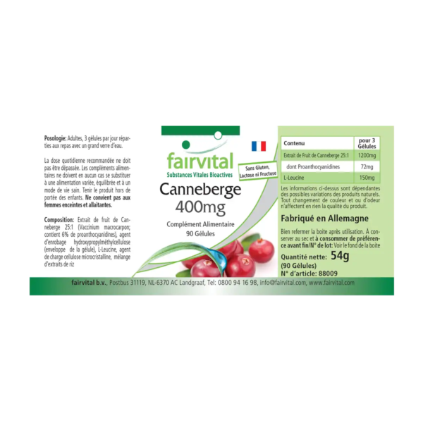 Cranberry 400mg (fairvital) französisch