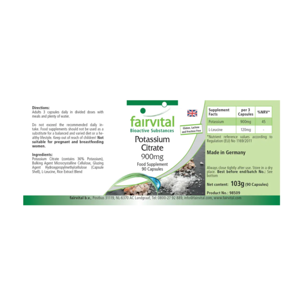 Kaliumcitrat 900mg (fairvital) englisch