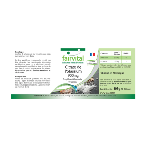 Kaliumcitrat 900mg (fairvital) französisch
