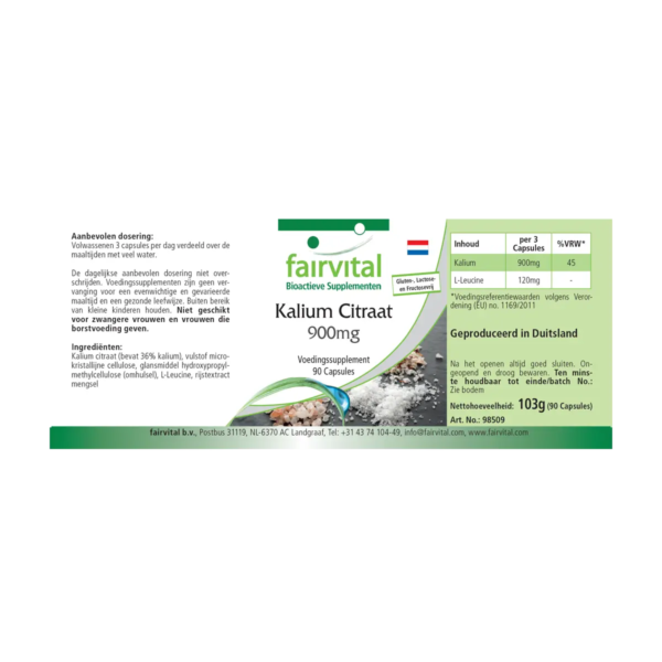 Kaliumcitrat 900mg (fairvital) niederländisch