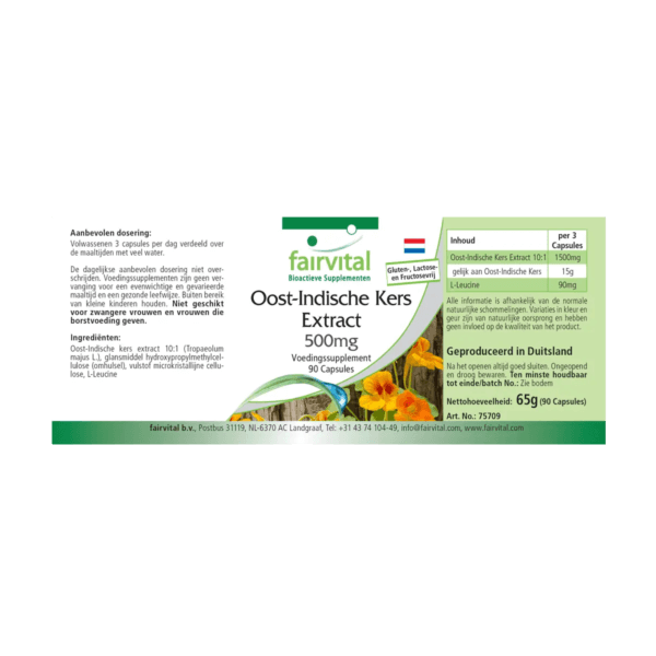 Kapuzinerkresse Extrakt 500mg (fairvital) niederländisch