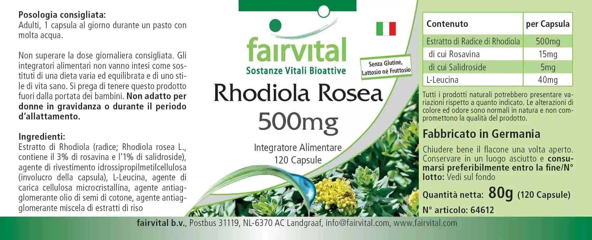 Rhodiola Rosea 500mg (fairvital) - Vertrauenswürdige ...