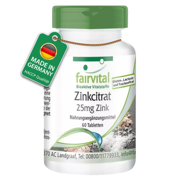 Zinkcitrat mit 25mg Zink (fairvital)