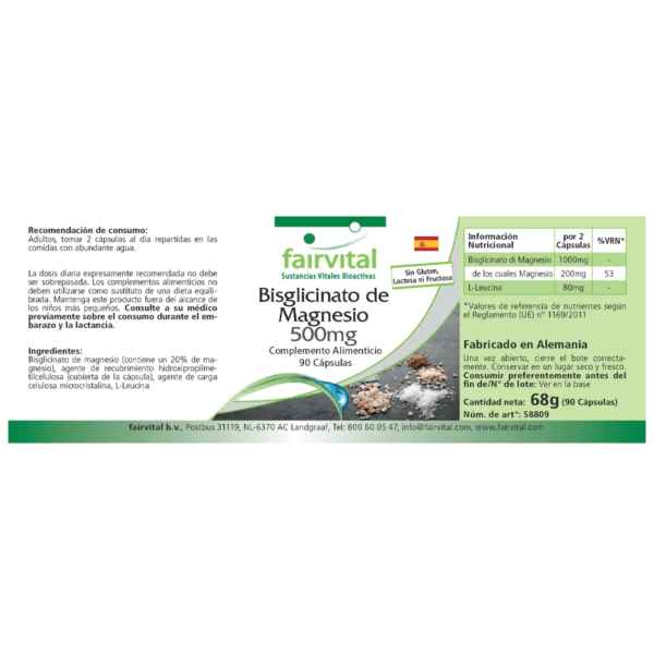 Magnesiumbisglycinat 500mg (fairvital) spanisch