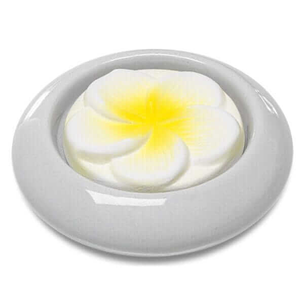 Duftsteinteller grau + Frangipani Duftstein (TAOASIS)