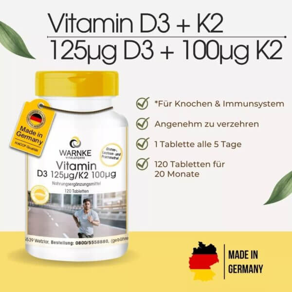 Vitamin D3 125µg K2 100µg (Warnke) 4