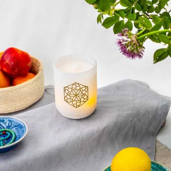 TaoCandle Glas - weiß mit Baldini Feelmeer (TAOASIS) 1