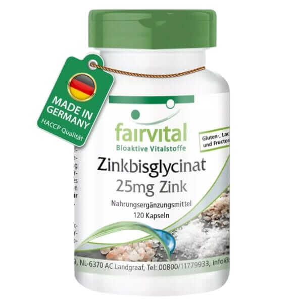 Zinkbisglycinat mit 25mg Zink (fairvital)