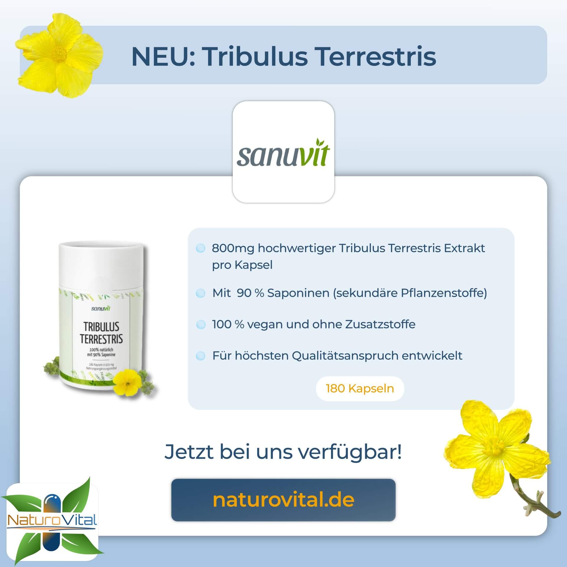 NEU - Tribulus Terrestris Kapseln bei NaturoVital
