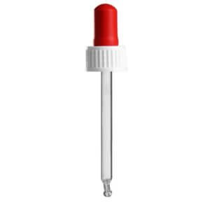 Glas-Pipette 78mm weiß rot DIN18