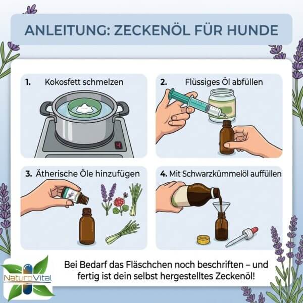 Anleitung Zeckenöl für Hunde Illustration