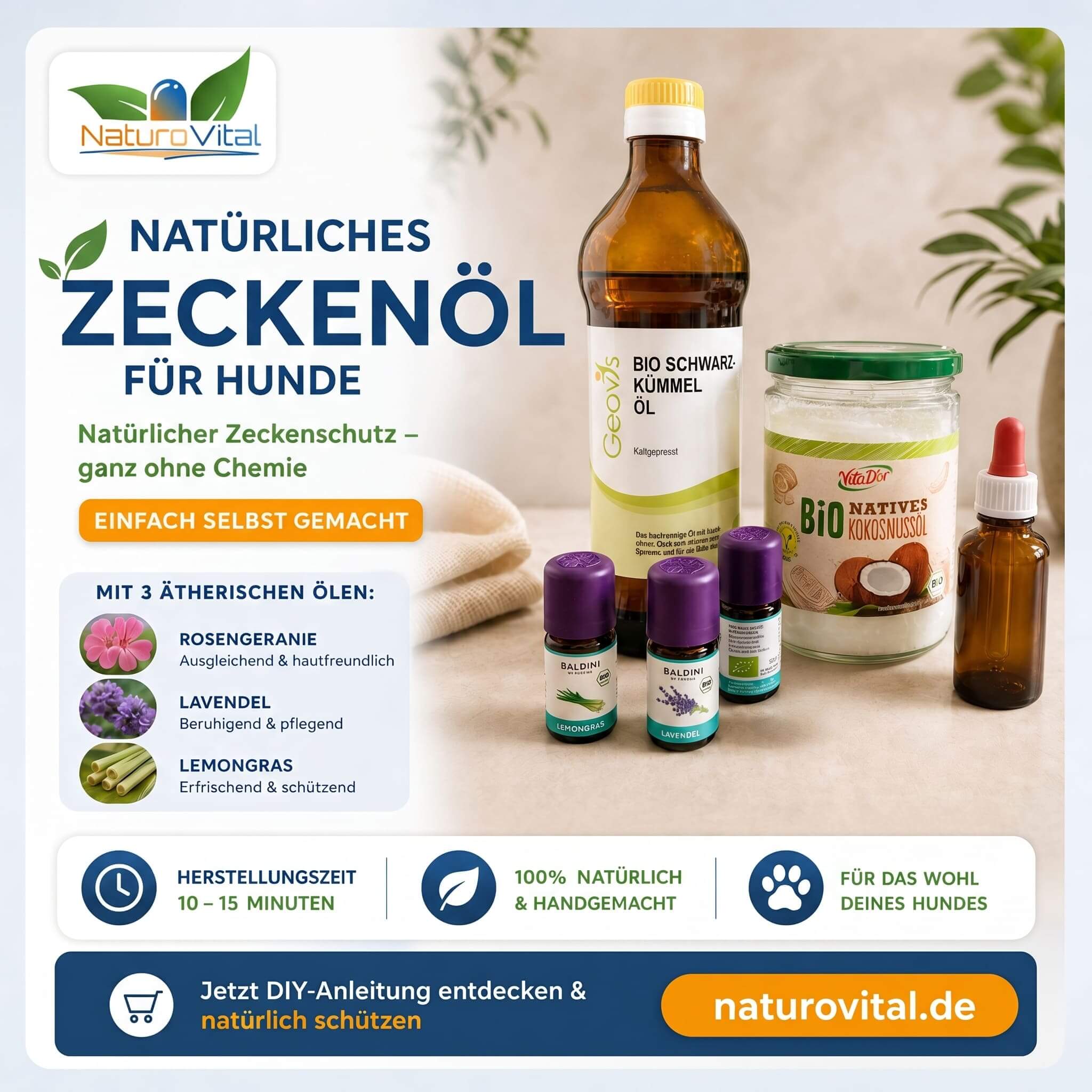 DIY Aromaöl-Mischung gegen Zecken für Hunde Post