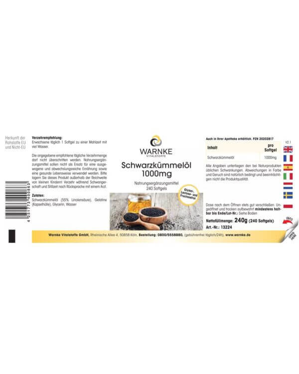 Schwarzkümmelöl 1000mg (Warnke) deutsch