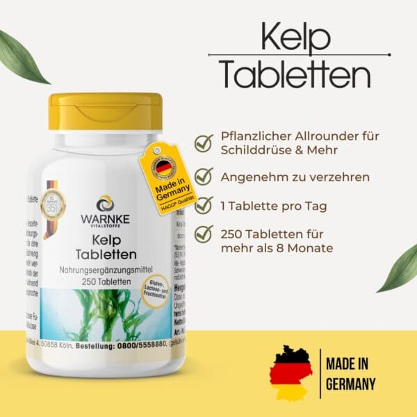 Kelp Tabletten mit 200μg Jod (Warnke) 3
